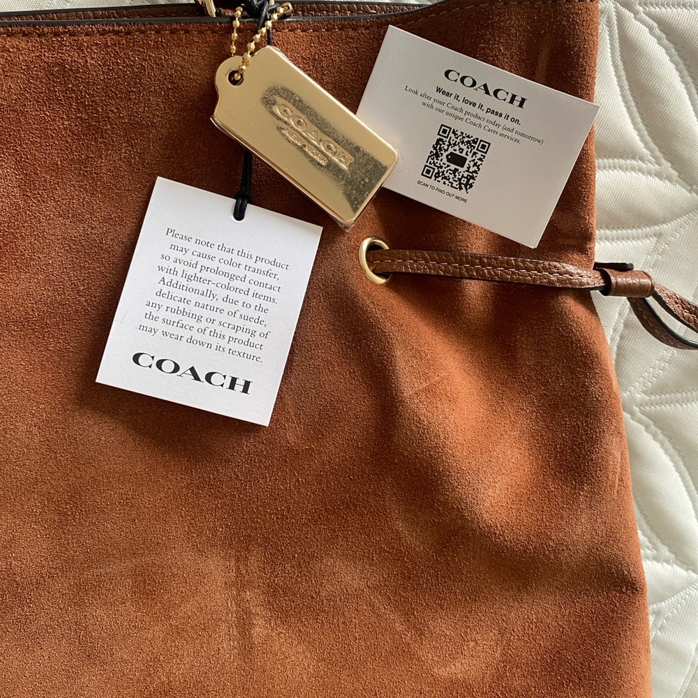 Coach Brown Suede Tote - Picture 4 of 17